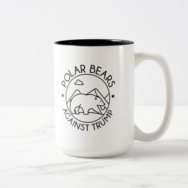 Eisbären gegen Trump Zweifarbige Tasse (Rechts)