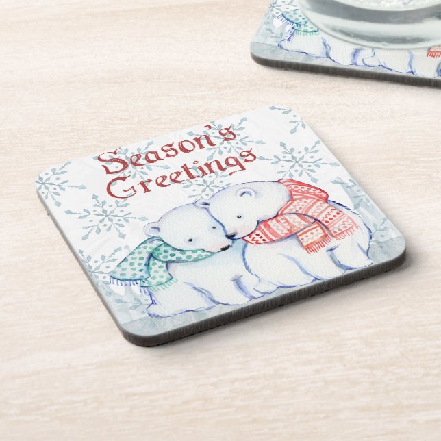 Eisbären Getränkeuntersetzer (Linke Seite)