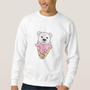 Eisbären Pink Ice Cream Waffeln Niedlich Sweatshirt