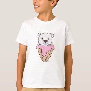 Eisbären Pink Ice Cream Waffeln Niedlich T-Shirt