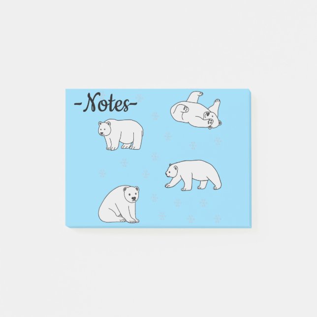 Eisbären Post-it Klebezettel (Vorderseite)