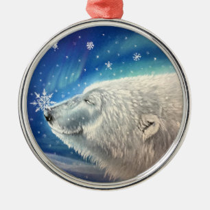 Eisbären Schneeflocken Ornament Aus Metall
