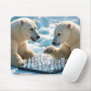 Eisbären spielen Schach Mousepad