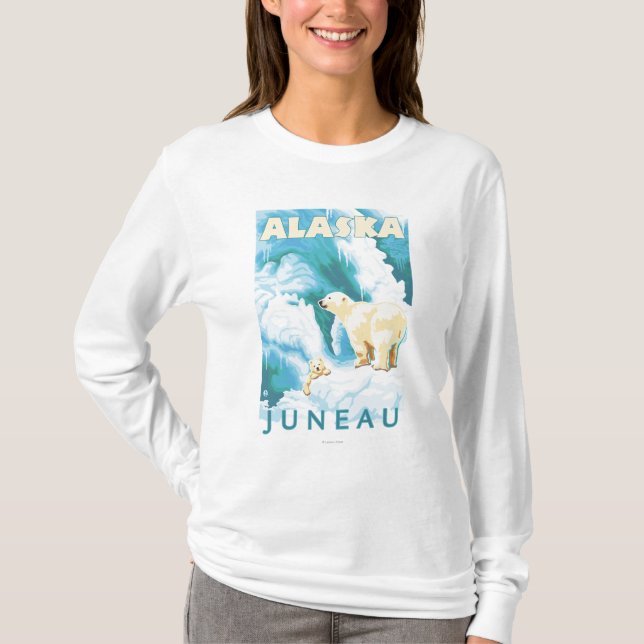 Eisbären u. CUB - Juneau, Alaska T-Shirt (Vorderseite)