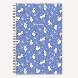 Eisbären und Schneeflocken - Personalisieren - Notizbuch