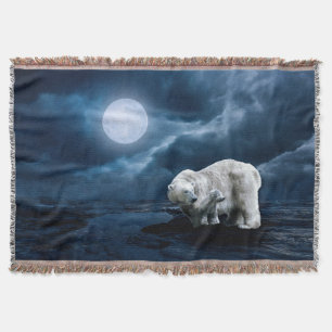 Eisbären und Vollmond Decke