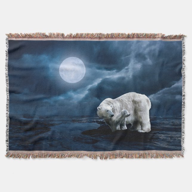 Eisbären und Vollmond Decke (Vorderseite)