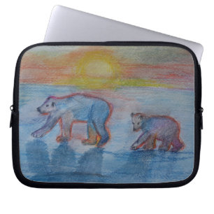 Eisbären zeichnen Elektronik-Tasche Laptopschutzhülle