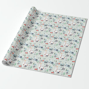 Eisbärenlandschaft, Weihnachtsgebirge. Geschenkpapier