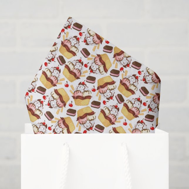 Eisbecher-Seidenpapier Seidenpapier (Geschenk Tasche)