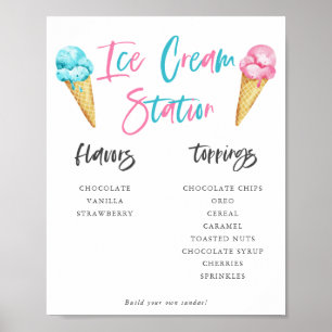 Eisbecher-Station Geschlechter-Enthüllungs-Party-S Poster