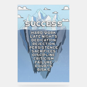 Eisberg-Erfolgsberg-Motivationszitat Acrylschild