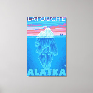 Eisberg-Querschnitt - Latouche, Alaska Leinwanddruck
