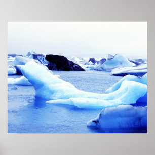 Eisberge in der Lagune Jokulsarlon Poster