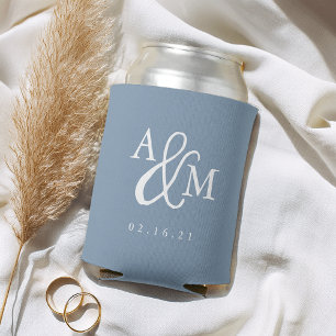 Eisblau   Ampersand-Monogramm-Gastgeschenk Hochzei Dosenkühler