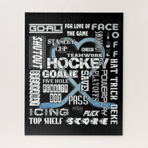 Eisblau-Heart-Hockey-Wörter weiße Logo
