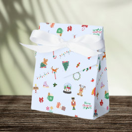 Eisblau niedliche Weihnachtsabbildungen Geschenkbo Geschenkschachtel