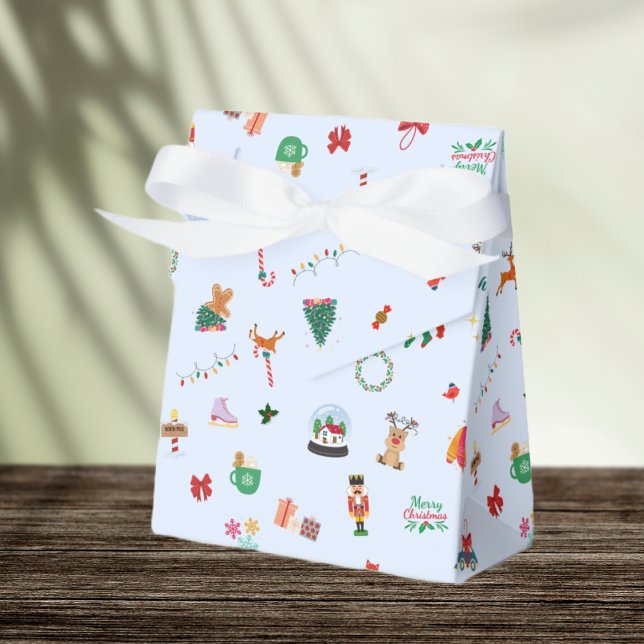 Eisblau niedliche Weihnachtsabbildungen Geschenkbo Geschenkschachtel (Von Creator hochgeladen)