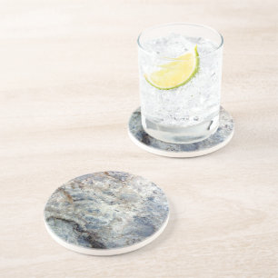 Eisblau, weißer Marmorstein Untersetzer