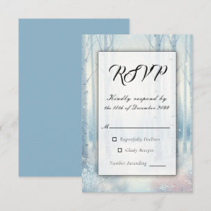Eisblaue Birkenwald-Hochzeit RSVP Karte