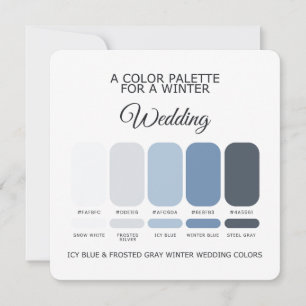 Eisblaue Graue Winterhochzeit-Palette Karte