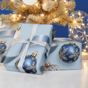 Eisblaue Saphir-Weihnachtsdekoration Geschenkpapier