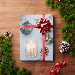 Eisblaue Saphir-Weihnachtsdekoration Geschenkpapier
