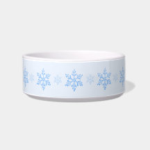 Eisblaue Schneeflocke Keramik Haustier-Schüssel