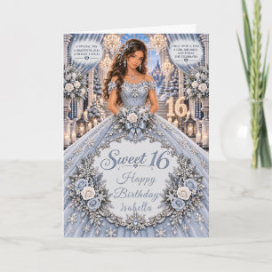 Eisblaue Sweet 16 Feier Karte
