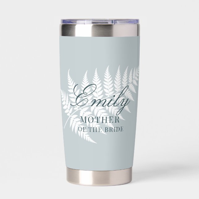 Eisblaue Weiße Farn Brautmutter Thermobecher (Vorderseite)