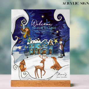 Eisblaue Winter-Magie - Individuelle Acryl-Tischde Acrylschild