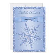 Eisblauer Schneeflocken Einladung Hochzeit