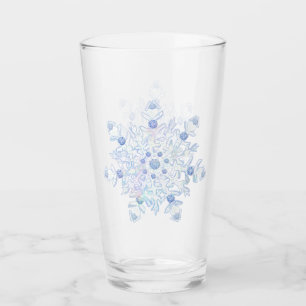 Eisblauer Schneeflocken Glas