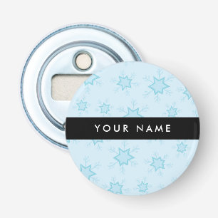 Eisblauer Schneeflocken, Ihr Name, Personalisieren Flaschenöffner