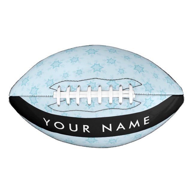 Eisblauer Schneeflocken, Ihr Name, Personalisieren Football (Vorderseite)
