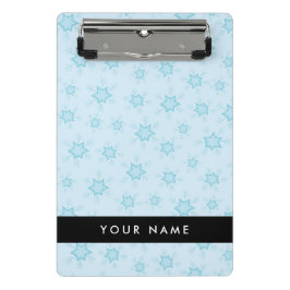 Eisblauer Schneeflocken, Ihr Name, Personalisieren Mini Klemmbrett
