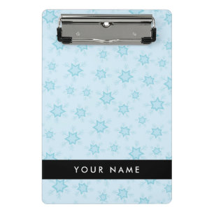 Eisblauer Schneeflocken, Ihr Name, Personalisieren Mini Klemmbrett