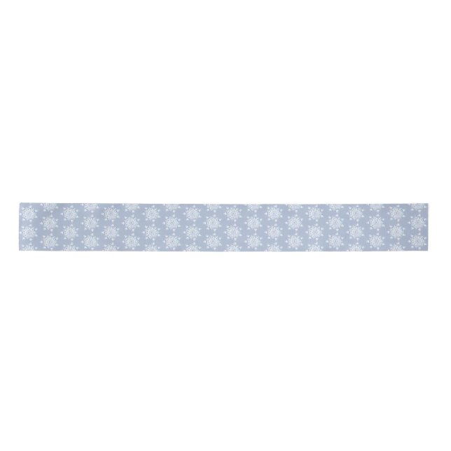 Eisblauer Schneeflocken Satinband (Vorderseite)