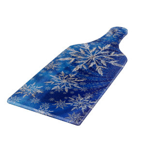Eisblauer Weihnachtsstern Schneidebrett