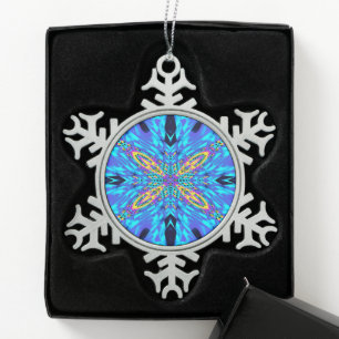 EISBLAUES WASSER SCHNEEFLOCKEN Zinn-Ornament
