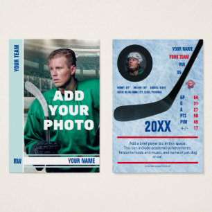 EisBlue Stripe Hockey Trading Card - Custom Stats