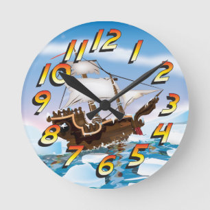 Eisbrecher-Schiff Runde Wanduhr