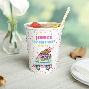 Eiscreme 1. Geburtstag Party Pappbecher