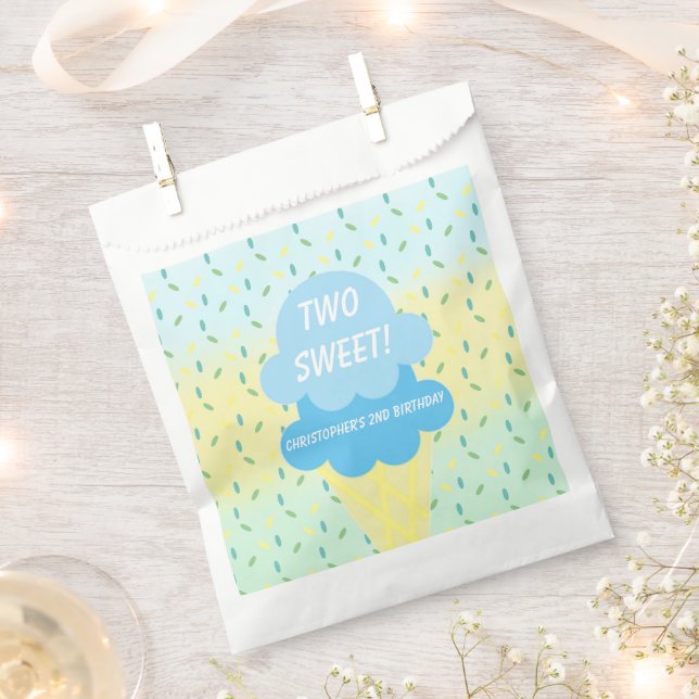 Eiscreme 2. Geburtstag Geschenktütchen (Ausgeschnitten)