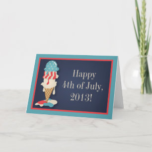 Eiscreme 4. Juli Party Grußkarte Karte