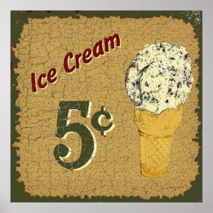 Eiscreme 5 Cent Poster