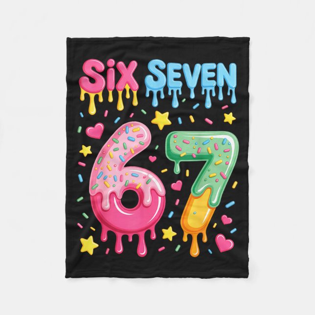 Eiscreme 67 Meme Lustig Six Seven Gen Alpha Slang Fleecedecke (Vorderseite)