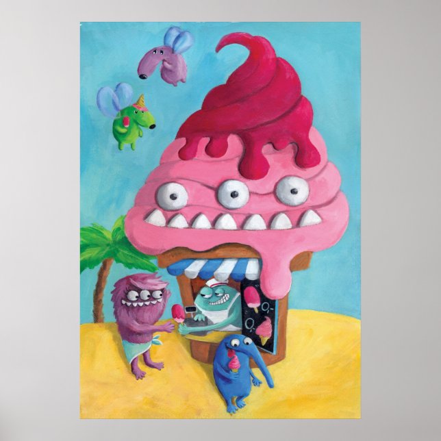 Eiscreme am Strand Poster (Vorne)
