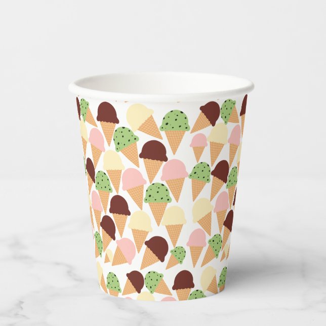 Eiscreme-Aromen Pappbecher (Vorderseite)