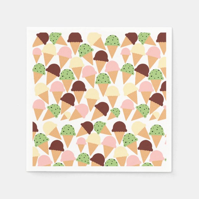 Eiscreme-Aromen Serviette (Vorderseite)